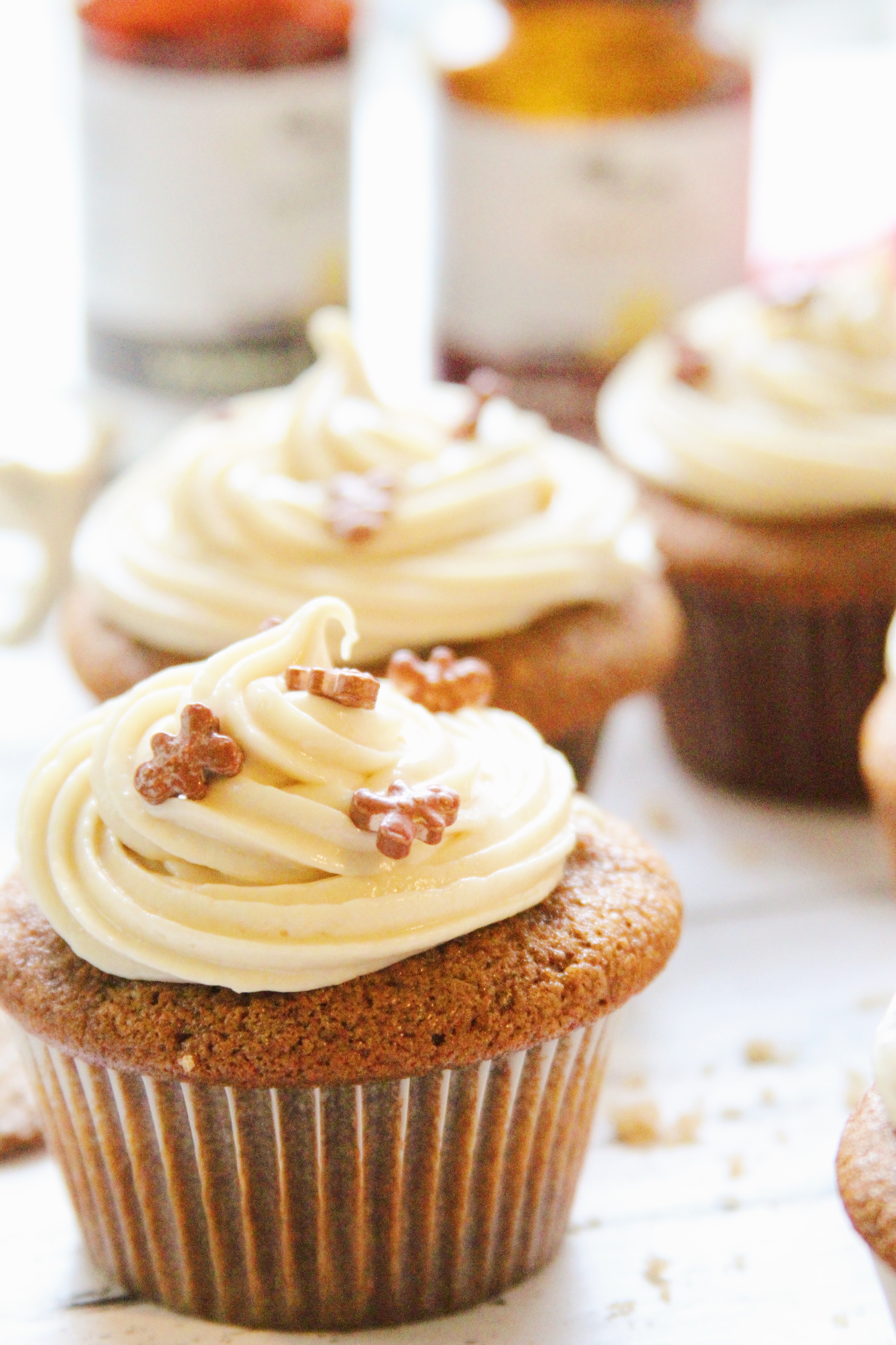 Gingerbread Cupcakes w/ Brown Sugar Cream Cheese Icing