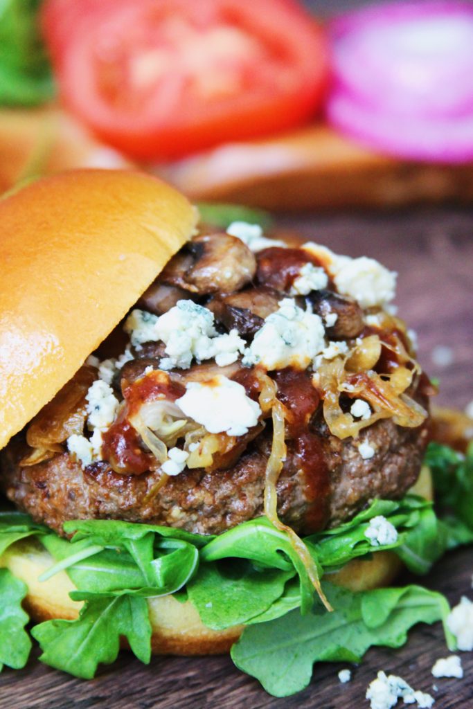 Steakhouse Black & Blue Burger W  Caramelized Onions - Margarita's On 